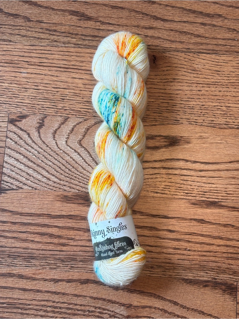 Hedgehog Fibres Yarn Skinny Singles 100% Merino Wool Cream Orange Sandcastle New